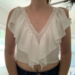 Cute white crop top!!